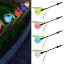 4pcs Solar Tulip Flower LED Night Light High Quality Accessories Garden  rtsq