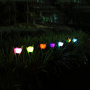 4pcs Solar Tulip Flower LED Night Light High Quality Accessories Garden  rtsq