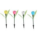 4pcs Solar Tulip Flower LED Night Light High Quality Accessories Garden  rtsq