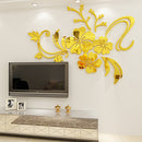 Vinyl Wallpaper Mural Tv-Sofa Flowers Bedroom Romantic Home-Decors Large