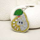 5 x Painting Pendant Cake-Diamond-Keychain-Kit Rhinestone Embroidery Fruit
