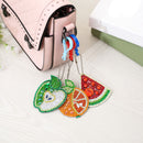 5 x Painting Pendant Cake-Diamond-Keychain-Kit Rhinestone Embroidery Fruit