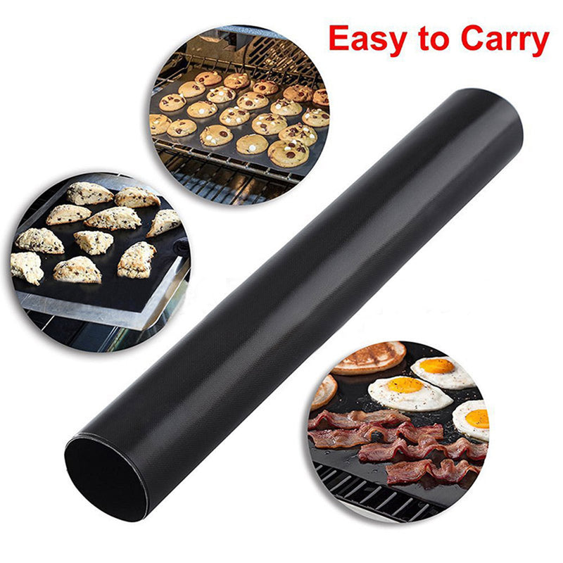Non Stick Outdoor BBQ Grill Mat Bake Grilling Mats Barbecue Pad Fiber Mat