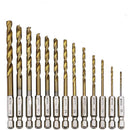 13x HSS Titanium Coated Twist Drill Bit Hex Shank 1.5-6.5mm High Speed Steel New