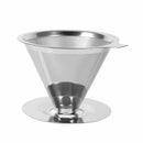 1 PC Coffee Filter Holder Pour Over Double Layer Stainless Steel Dripper Mes Hot