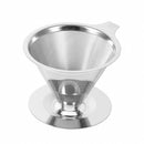 1 PC Coffee Filter Holder Pour Over Double Layer Stainless Steel Dripper Mes Hot