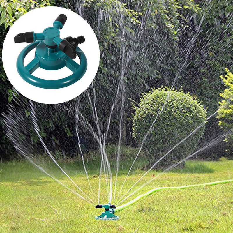 1 x Lawn Sprinkler 3 Arms 360 Rotating Water Sprayer for Roof Garden Best
