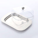1x  Stainless Steel Butter Dish Box With See-through Lid Visible Butter Box Best