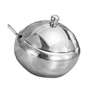 Stainless Steel Season Tin Jar Sugar Bowl Drum Shaped Miso With Spoon Hot  1 x