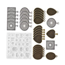 31x Gem Epoxy Mold Combination Set Wholesale Alloy Bottom Support New
