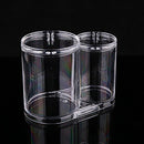 Clear Round Container Cosmetic Makeup Cotton Pad Organizer Jewelry Holder New 1x