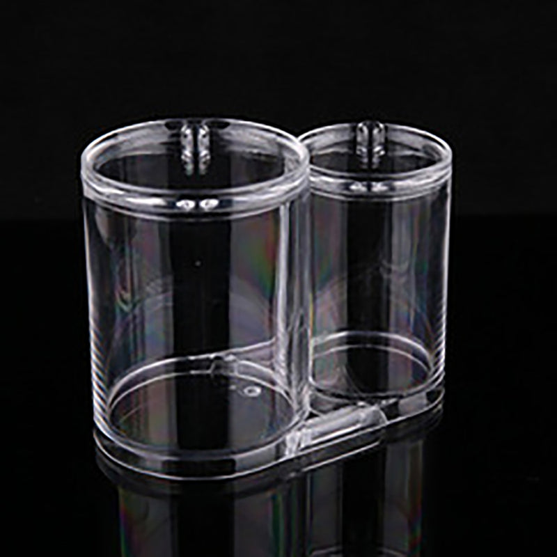 Clear Round Container Cosmetic Makeup Cotton Pad Organizer Jewelry Holder New 1x