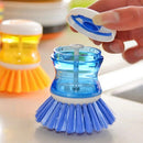 4x Kitchen Soap Dispensing Dish Washer Washing Up Cleaning Scrubbing Brush New