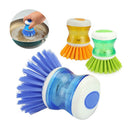 4x Kitchen Soap Dispensing Dish Washer Washing Up Cleaning Scrubbing Brush New