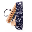 7x/Set Portable Bamboo Cutlery Travel Eco-friendly Fork Spoon Straw Pouch New