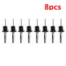 Wine Pourers Stainless Steel Bottle Dispenser Liquor Syrup Free Flow 8Pcs