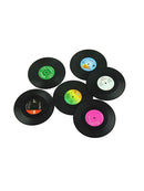 6pcs Round Vinyl Coaster Groovy Record Cup Drinks Holder Mat Tableware Placemat
