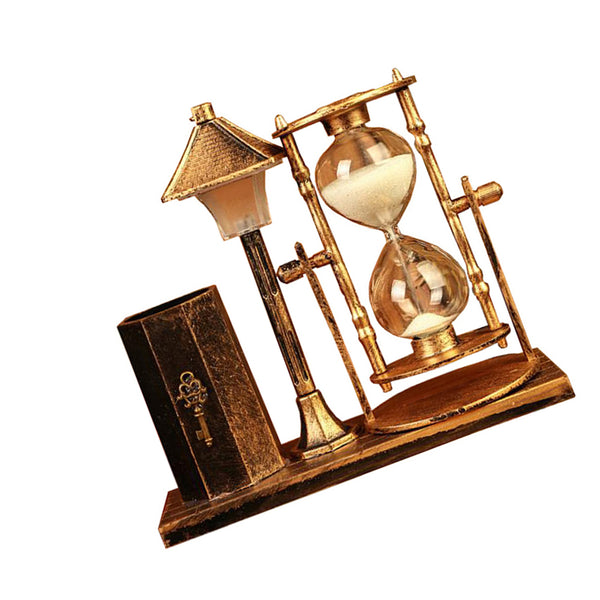 1 x Retro Hourglass Pen Holder Hourglass Night Light Crafts Multifunction Hot
