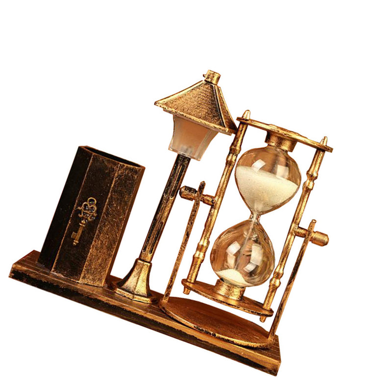 1 x Retro Hourglass Pen Holder Hourglass Night Light Crafts Multifunction Hot