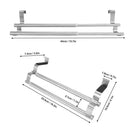 Bathroom Home Towel Double Bar Rail Holder Storage Rack Shelf Stainless 1x Hot