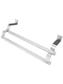 Bathroom Home Towel Double Bar Rail Holder Storage Rack Shelf Stainless 1x Hot