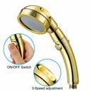 1 x 3 In 1 High Pressure Showehead Handheld Shower Head with ON/OFF Pause Hot