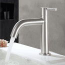 Stainless Steel Cold Water Single Lever Bathroom Sink Faucet Basin Tap Accessory