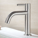 Stainless Steel Cold Water Single Lever Bathroom Sink Faucet Basin Tap Accessory