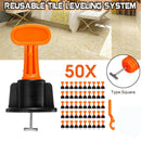50x Reusable Tile Leveler T-lock Floor Tool Leveling Positioning System Kit Best