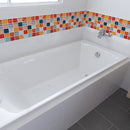 6x Orange Mosaic Self-adhesive Bathroom Kitchen Decor Wall Stair Tile New