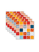 6x Orange Mosaic Self-adhesive Bathroom Kitchen Decor Wall Stair Tile New