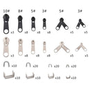 85 pcs Replacement Zipper Repair Kit Easy Pull Metal Zipper Heads Install Pliers
