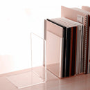 1x Plastic Clear Acrylic Bookend Organizer Stand Stationery Book Shelf Holder