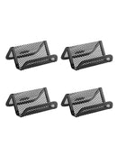 4pcs Desktop Business Card Holder Office Display Stand Metal Storage Organizer