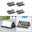4pcs Desktop Business Card Holder Office Display Stand Metal Storage Organizer