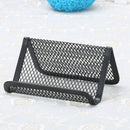 4pcs Desktop Business Card Holder Office Display Stand Metal Storage Organizer