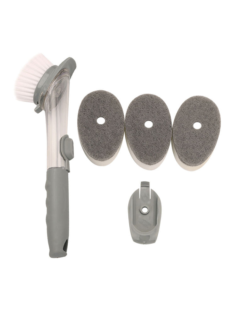 1 x Cleaning Scrubber Dish Bowl Washing Sponge Brush Set with Soap Dispenser