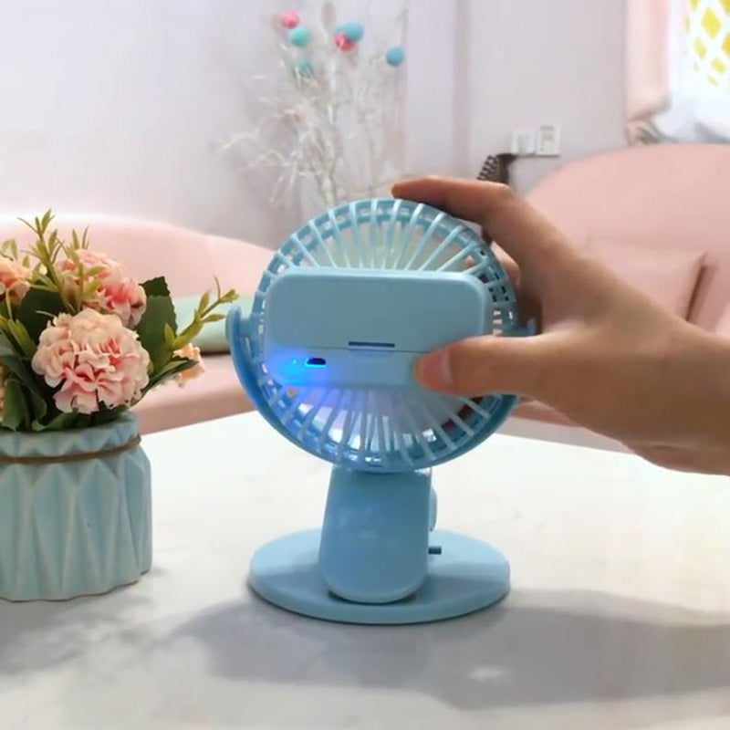 Small Portable Air Conditioner Mini Cool Cooling Fan Personal Travel Blue/White