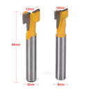 2 x 1/4'' Shank Yellow T-Slot Cutter Router Bit Set for 3/8'' & 1/2'' Best