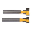 2 x 1/4'' Shank Yellow T-Slot Cutter Router Bit Set for 3/8'' & 1/2'' Best