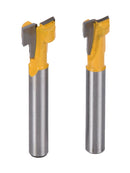 2 x 1/4'' Shank Yellow T-Slot Cutter Router Bit Set for 3/8'' & 1/2'' Best