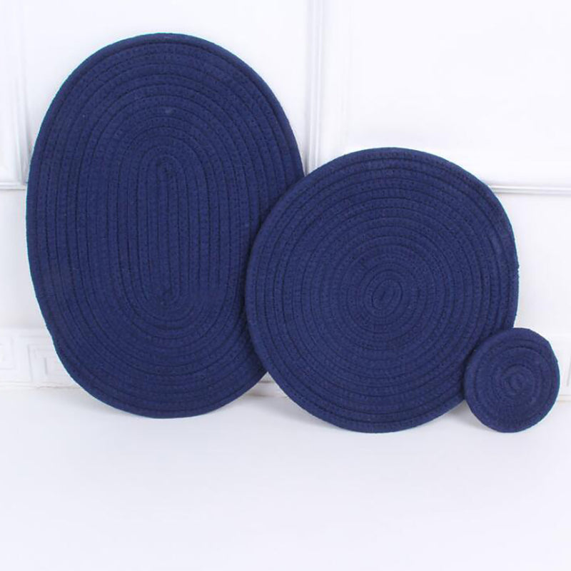 4 x Round Dining Table Place Mats Cotton Braided Non Slip Placemats Prot Best