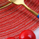 4x Round Cotton Weave Placemat Dining Table Mat Disc Pads Insulation Bowl Best