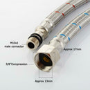 2x 24 inch Faucet Hose Stainless Steel Braided Water Supply Line Flexible Hot