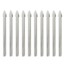 10PCS 6mm 1/4" Carbide Spear Head Tip Drill Bit For Glass Plastic Ceramic Newest