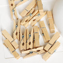 100pcs Mini Wooden Pegs 30mm Natural DIY Craft Photo Clips for Wedding Engagemen
