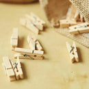 100pcs Mini Wooden Pegs 30mm Natural DIY Craft Photo Clips for Wedding Engagemen