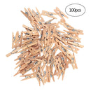 100pcs Mini Wooden Pegs 30mm Natural DIY Craft Photo Clips for Wedding Engagemen