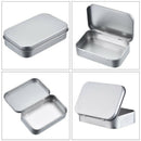 5Pcs Small Rectangular Empty Metal Tins Hinged Jewellery Coins Box Kit Container