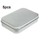 5Pcs Small Rectangular Empty Metal Tins Hinged Jewellery Coins Box Kit Container